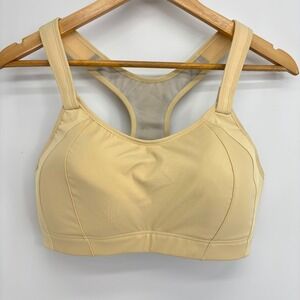 Syrokan Women 36 DD High Impact Adjustable Racerback Sport Bra Beige A251 Run